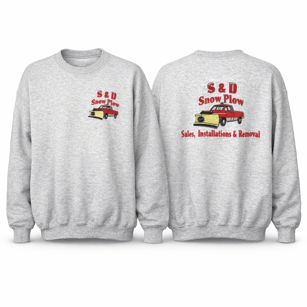 Vintage Hanes Ultimate Cotton Sweatshirt S&D Snow Plow Graphic Gray Unisex XL